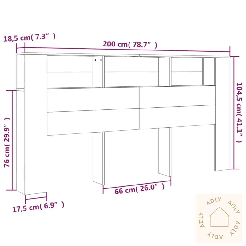 Sengegavlskap Røkt Eik 200X18,5X104,5 Cm