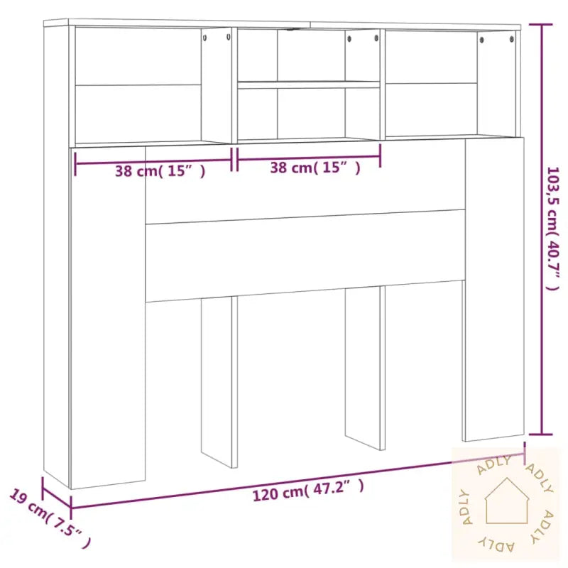 Sengegavlskap Svart 120X19X103,5 Cm