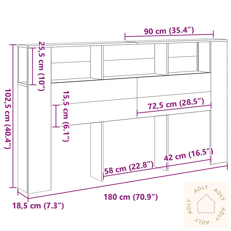 Hodegavlskap I Svart Eik - 180X18.5X102.5 Cm