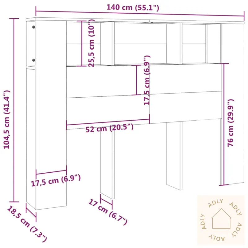 Sengegavlskap Høyglans Hvit 140X18,5X104,5 Cm