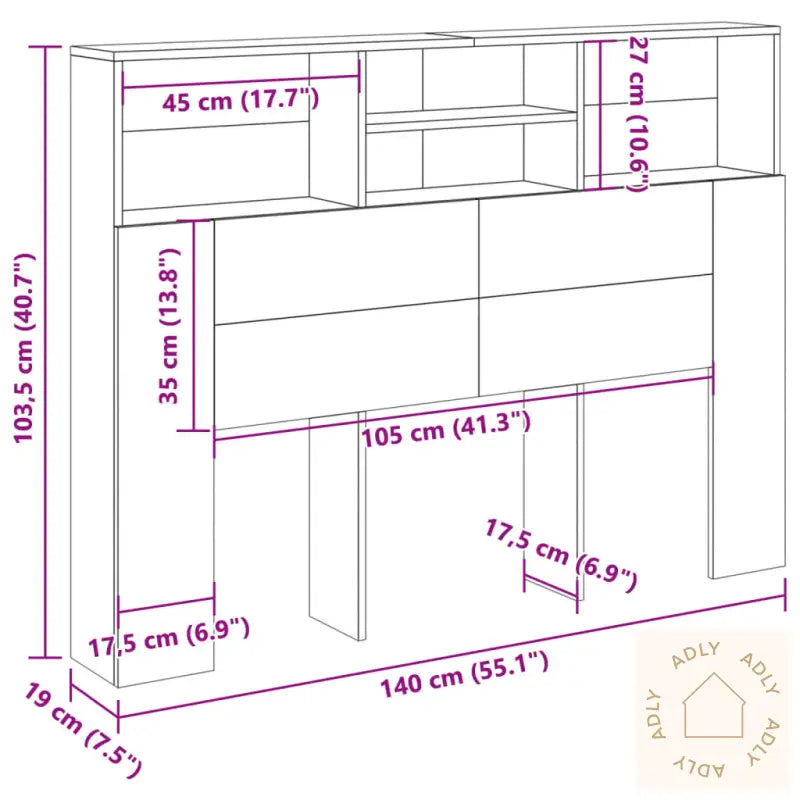 Sengegavlskap Gammelt Tre 140X19X103,5 Cm
