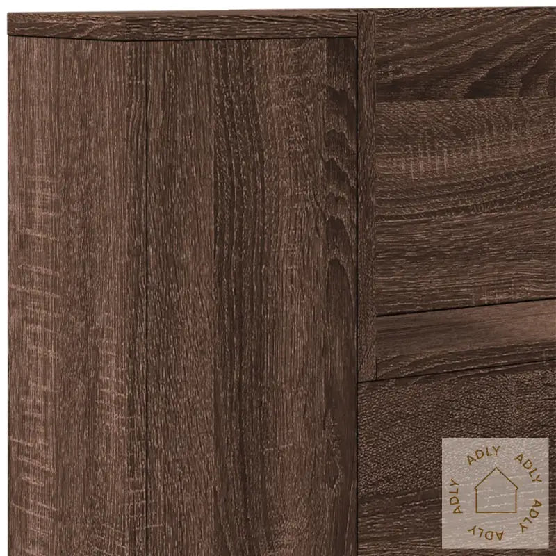 Hodegavl Skap Med Led Brun Eik 180X16,5X103,5 Cm