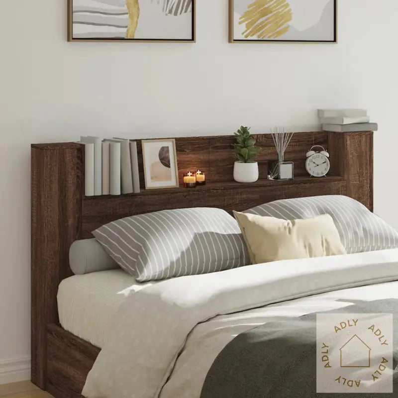 Hodegavl Skap Med Led Brun Eik 180X16,5X103,5 Cm