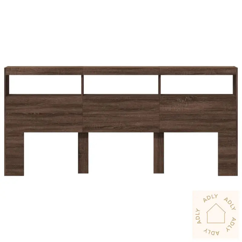 Hodegavl Skap Med Led Brun Eik 220X17X102 Cm