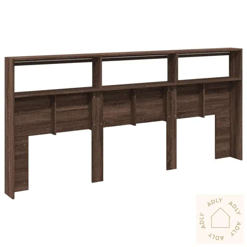 Hodegavl Skap Med Led Brun Eik 220X17X102 Cm