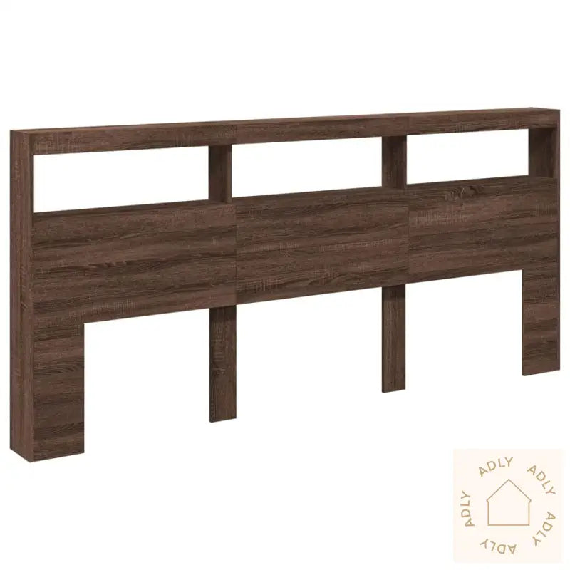 Hodegavl Skap Med Led Brun Eik 220X17X102 Cm