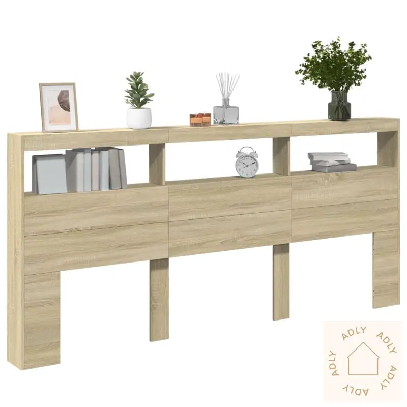 Hodegavl Skap Med Led Sonoma Eik 220X17X102 Cm
