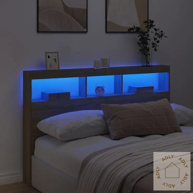 Hodegavl Skap Med Led Sonoma Eik 160X17X102 Cm