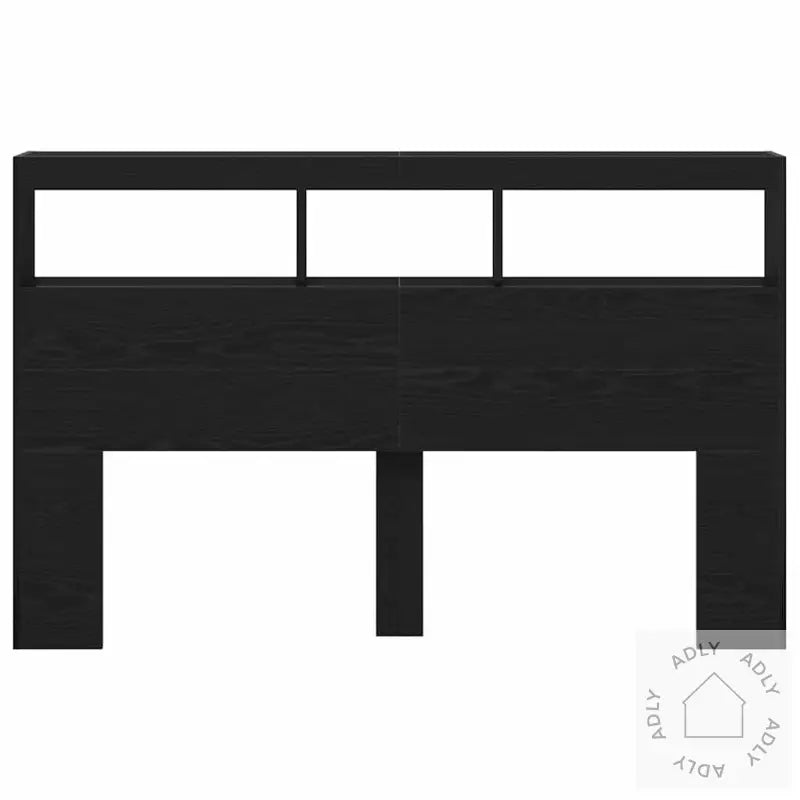 Hodegavl Skap Med Led Svart Eik 160X17X102 Cm