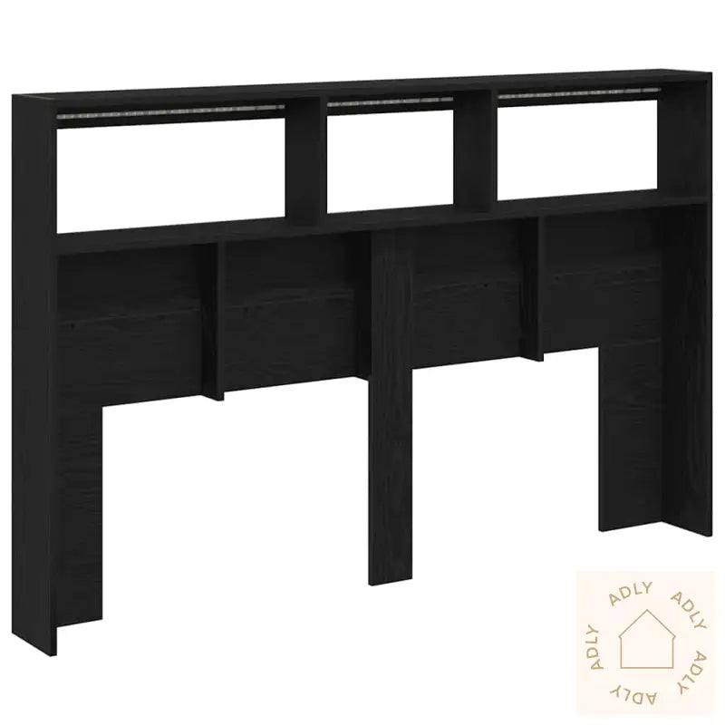 Hodegavl Skap Med Led Svart Eik 160X17X102 Cm