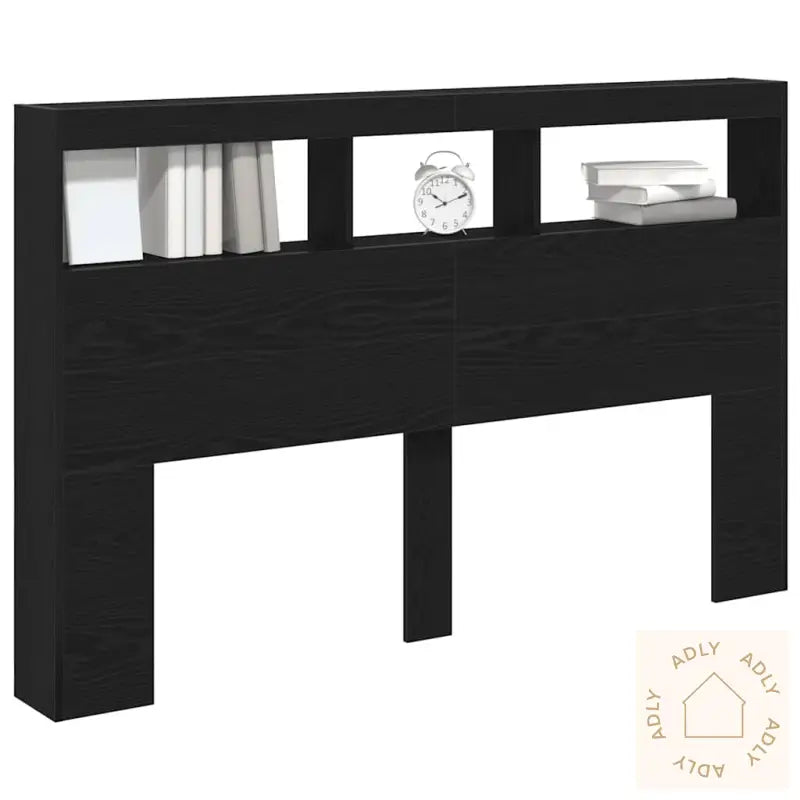 Hodegavl Skap Med Led Svart Eik 160X17X102 Cm