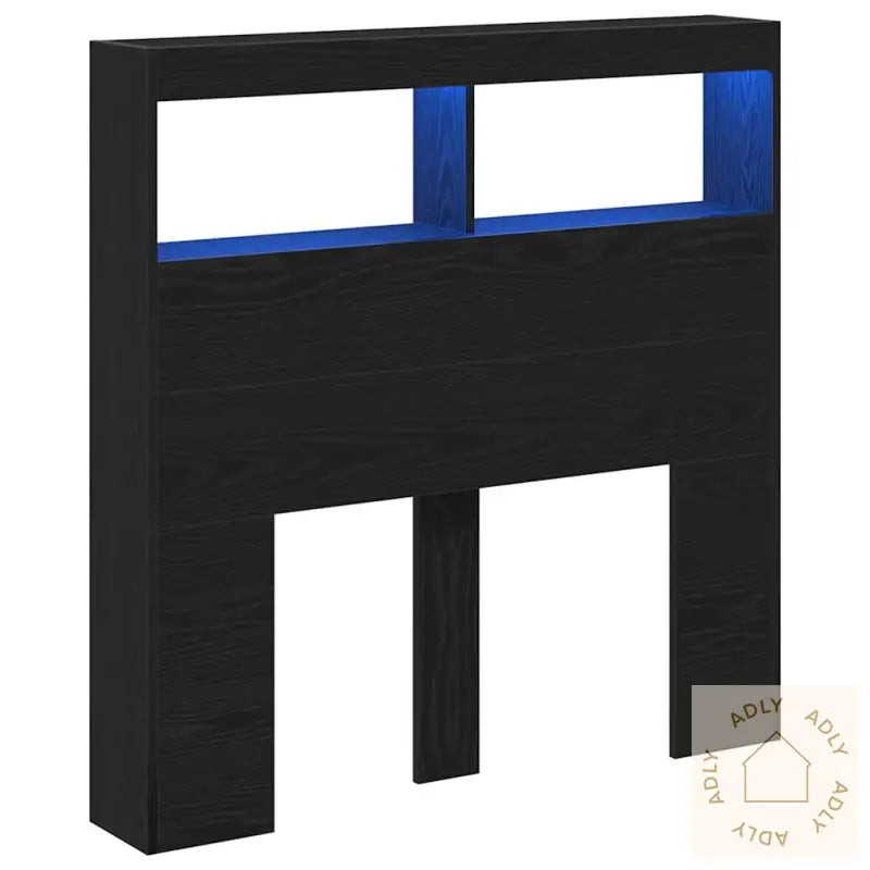 Hodegavl Skap Med Led Svart Eik 100X17X102 Cm