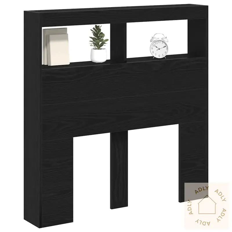 Hodegavl Skap Med Led Svart Eik 100X17X102 Cm