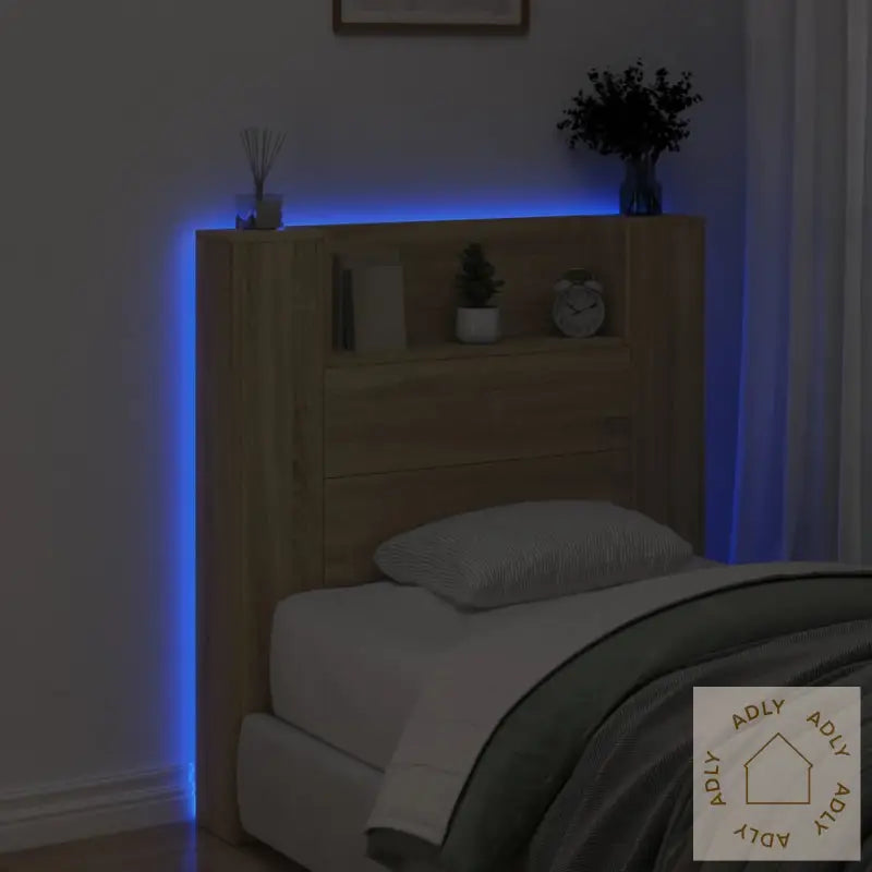 Hodegavl Skap Med Led Sonoma Eik 100X16,5X103,5 Cm