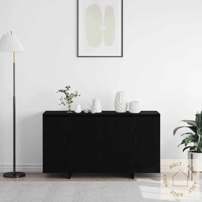 Svart Eik Serveringsskap Svart Eik Tre-Finer 135 X 41 X 75 Cm