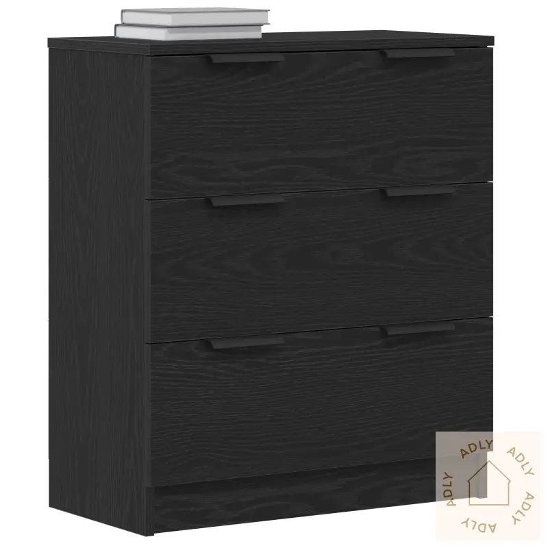 Svart Eik Skap 60X30X70 Cm Konstruert Tre