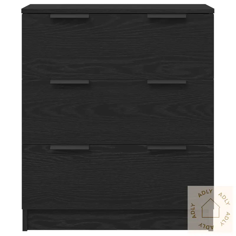 Svart Eik Skap 60X30X70 Cm Konstruert Tre