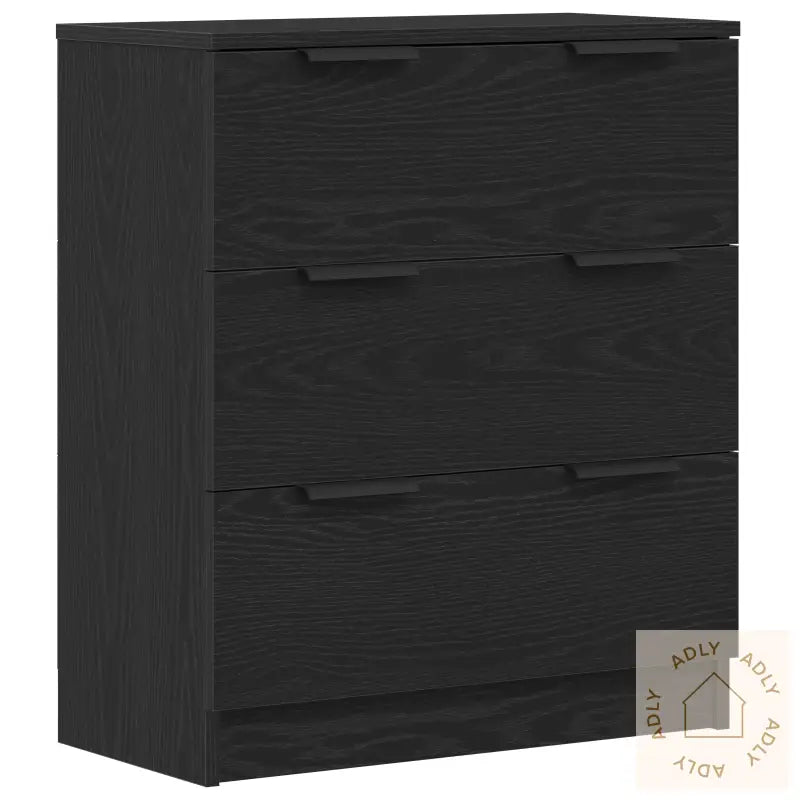 Svart Eik Skap 60X30X70 Cm Konstruert Tre