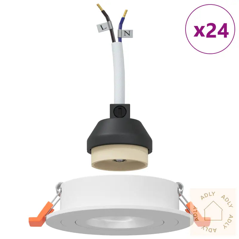 Innfelte Spotlights 24 Stk Runde Gu10 Hvite Ø91 Mm