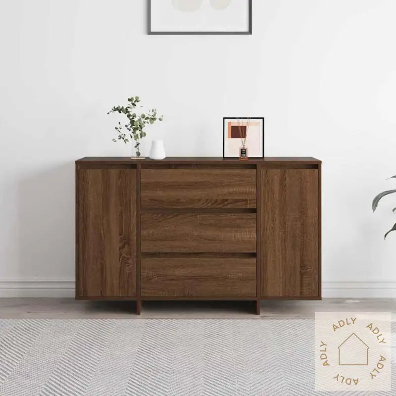 Sideboard Brun Eik 120X41X75 Cm Konstruert Tre