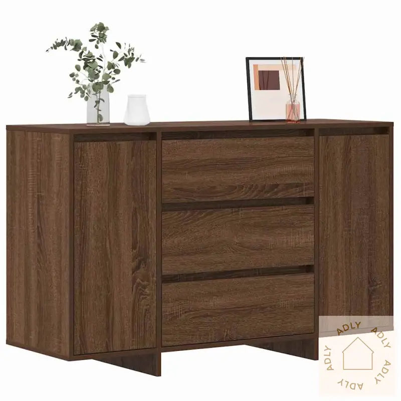 Sideboard Brun Eik 120X41X75 Cm Konstruert Tre