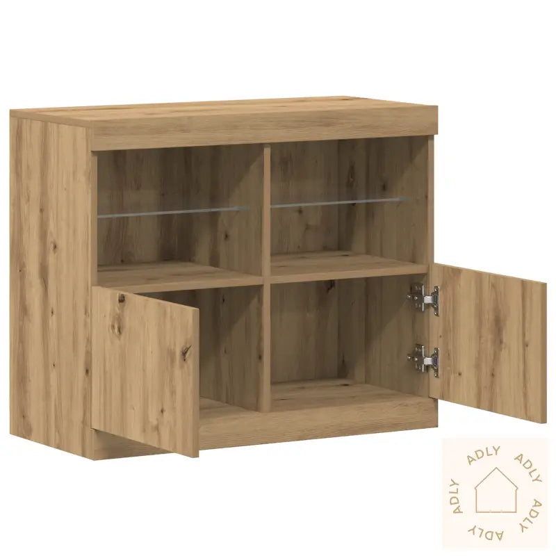 Sideboard Med Led-Lamper Artisan Oak 81X37X67 Cm