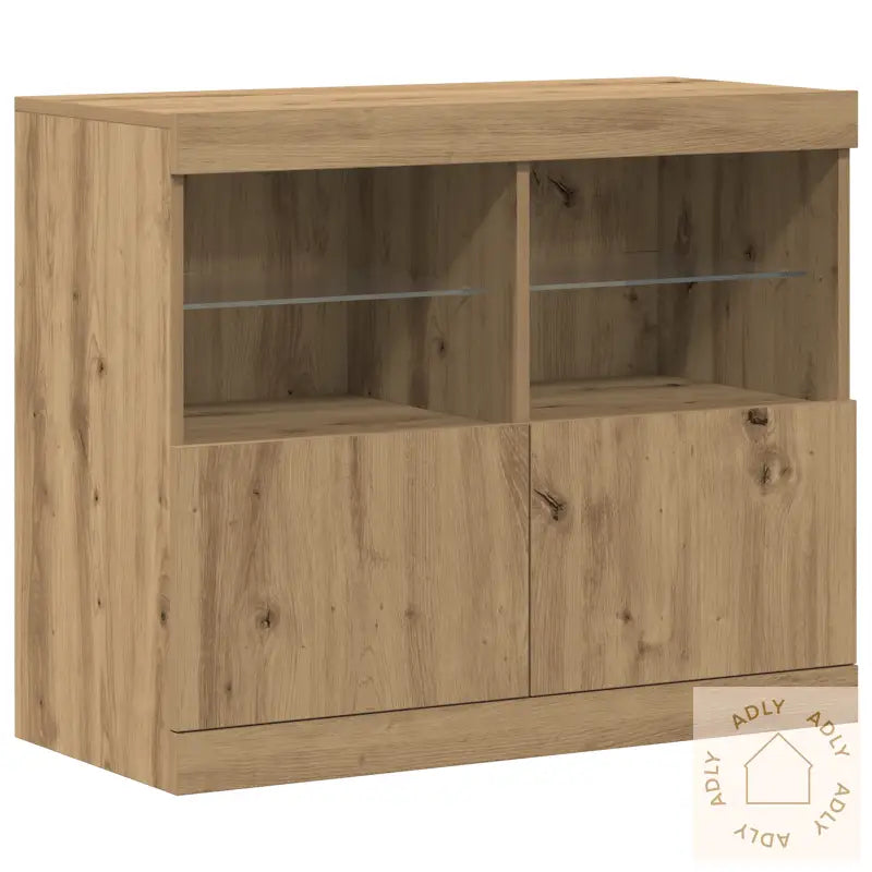 Sideboard Med Led-Lamper Artisan Oak 81X37X67 Cm