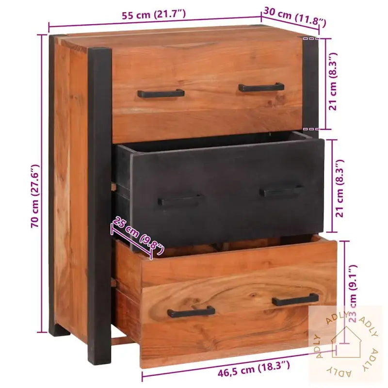 Buffeter Og Sideboards Brun 55 X 30 X 75 Cm Heltre Akasie