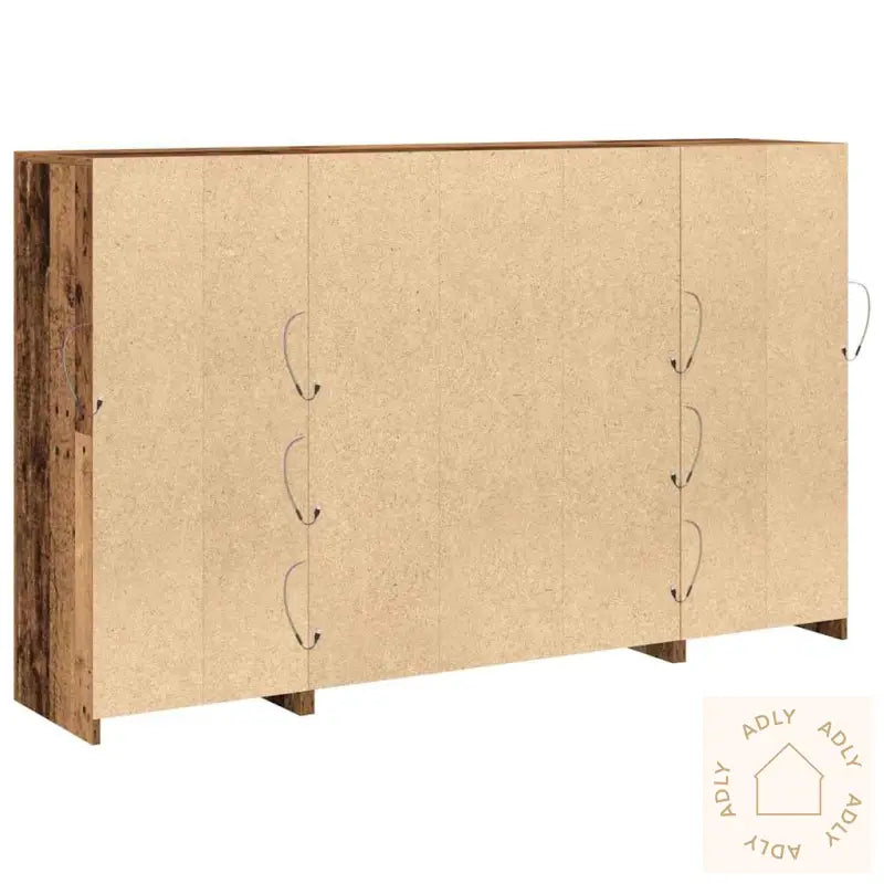 Sideboard Med Led-Lamper Gammelt Tre 163X37X100 Cm