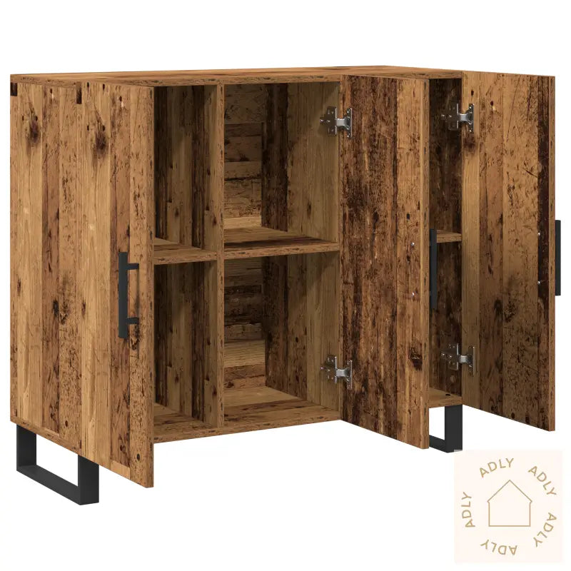 Sidebord Med 3 Dører Gamle Tre 90X34X80 Cm Ingeniørtre