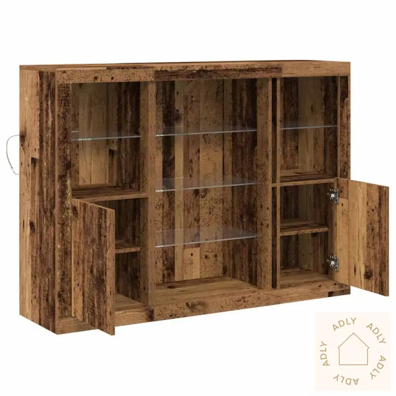 Sideboard Med Led-Lamper Gamle Tre 143 X 37 X 100 Cm Ingeniørtre