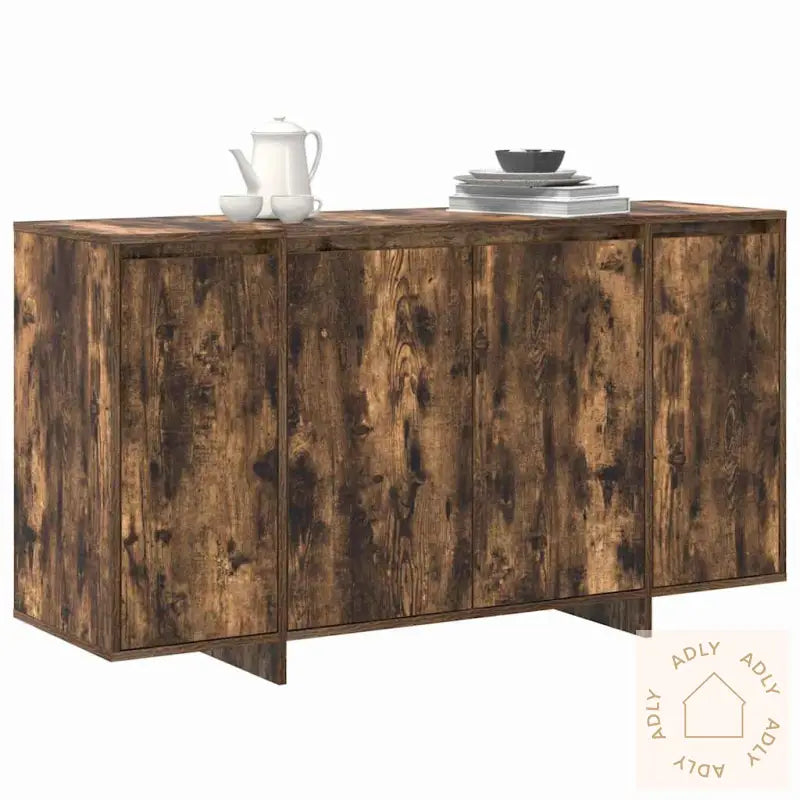 Røkt Eik Sideboard Røkt Eik Tre 135 X 41 X 75 Cm Oppbevaring