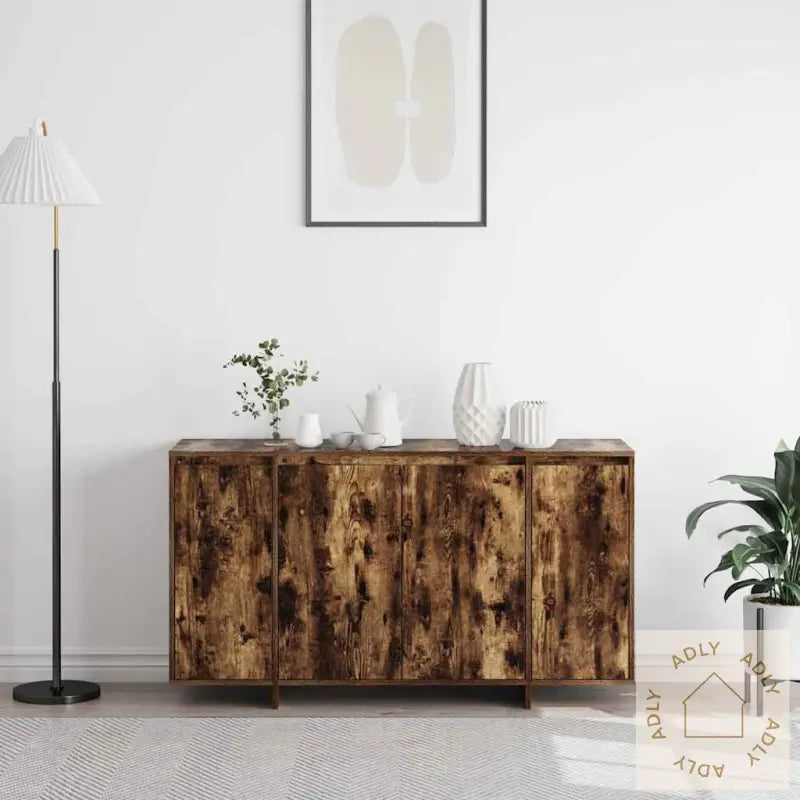 Røkt Eik Sideboard Røkt Eik Tre 135 X 41 X 75 Cm Oppbevaring