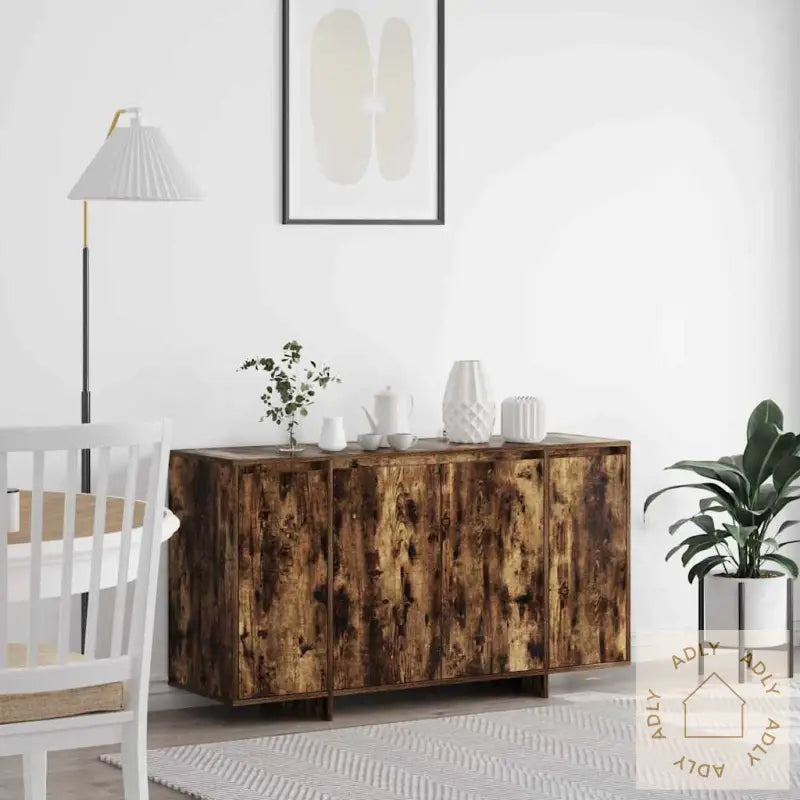 Røkt Eik Sideboard Røkt Eik Tre 135 X 41 X 75 Cm Oppbevaring