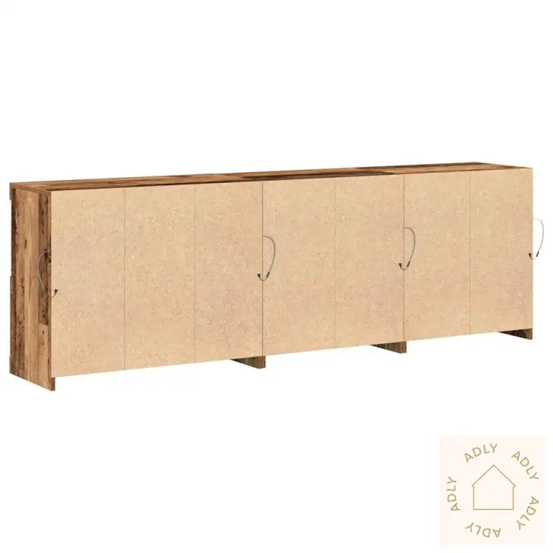 Sideboard Med Led-Lamper Slitt Tre 202X37X67 Cm Laget Tre