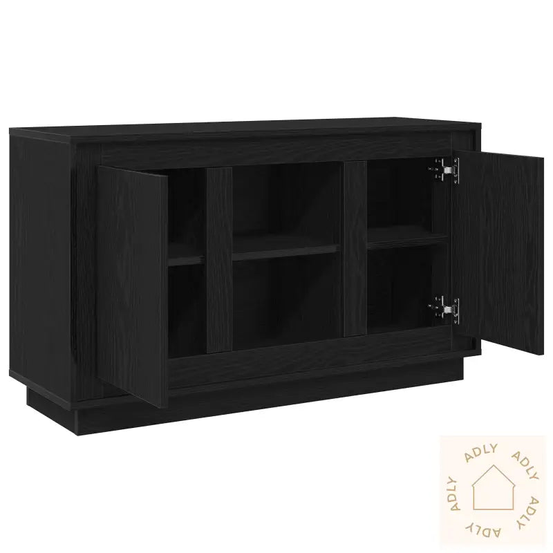 Sideboard Svart Eik 102X35X60 Cm Konstruert Tre
