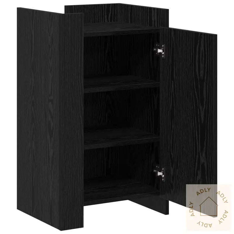 Sideboard Svart Eik 45X35X75 Cm Konstruert Tre