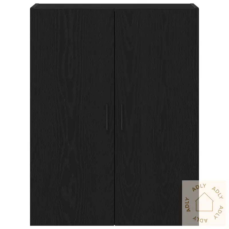 Vegghengtskap Svart Eik 69,5X34X90 Cm Laget Av Tre