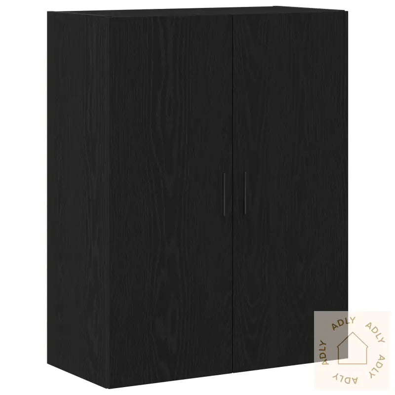 Vegghengtskap Svart Eik 69,5X34X90 Cm Laget Av Tre