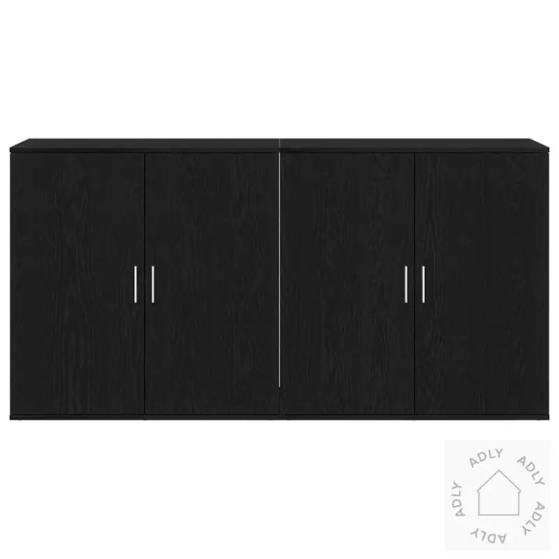 Sideboards 2 Stk Svart Eik 79X38X80 Cm Konstruert Tre