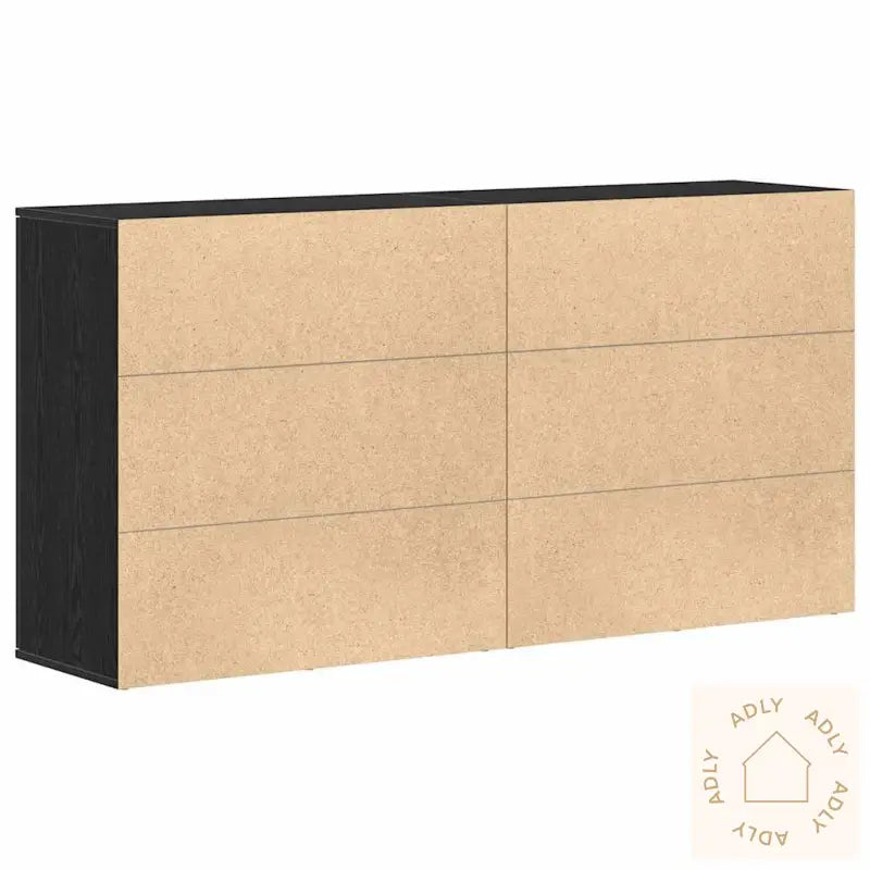 Sideboards 2 Stk Svart Eik 79X38X80 Cm Konstruert Tre