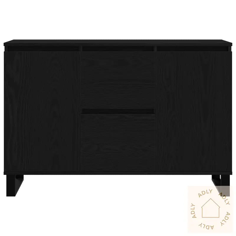 Sideboard Svart Eik 104X35X70 Cm Ingeniørtre