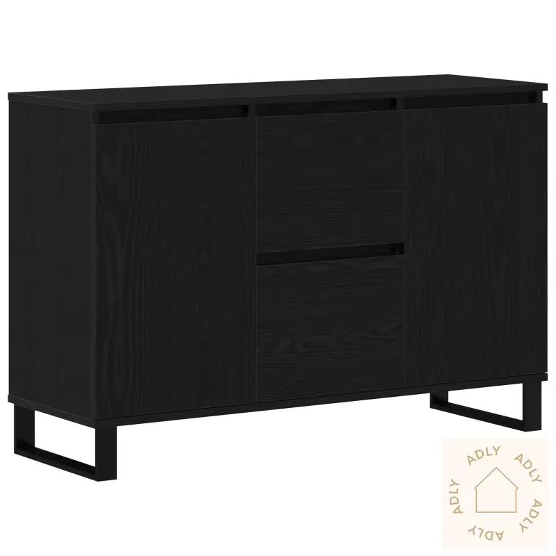 Sideboard Svart Eik 104X35X70 Cm Ingeniørtre