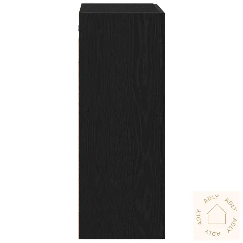 Veggmontert Skap Svart Eik 69,5X34X90 Cm Konstruert Tre
