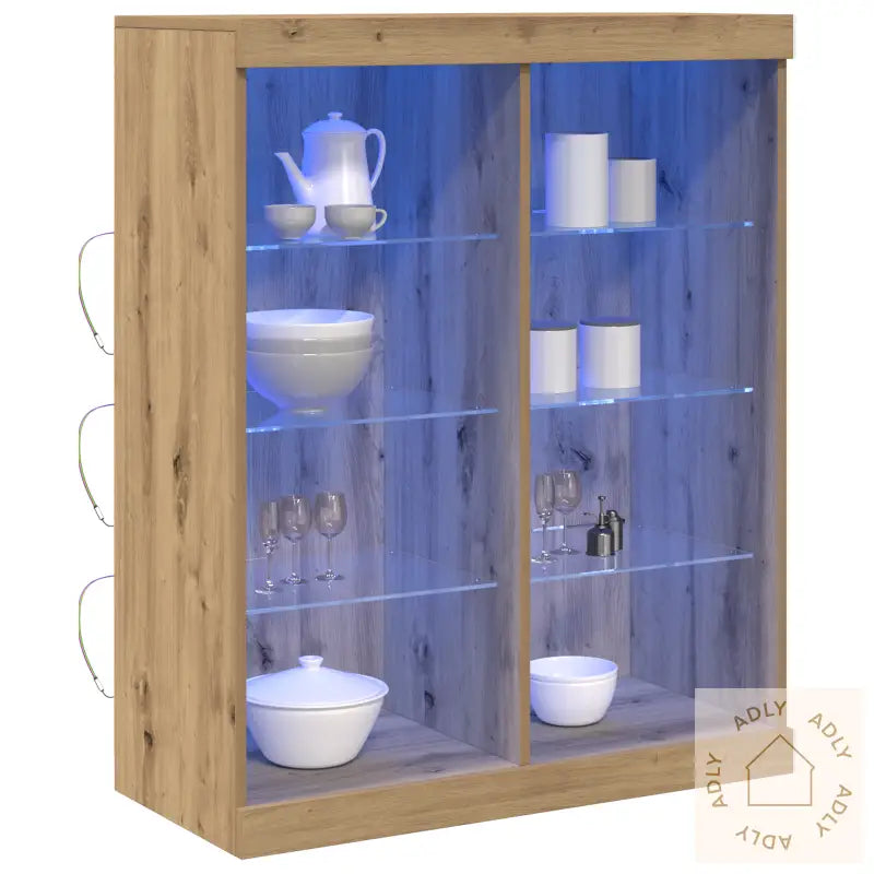 Sideboard Med Led Lys Artisan Eik 41X37X100 Cm