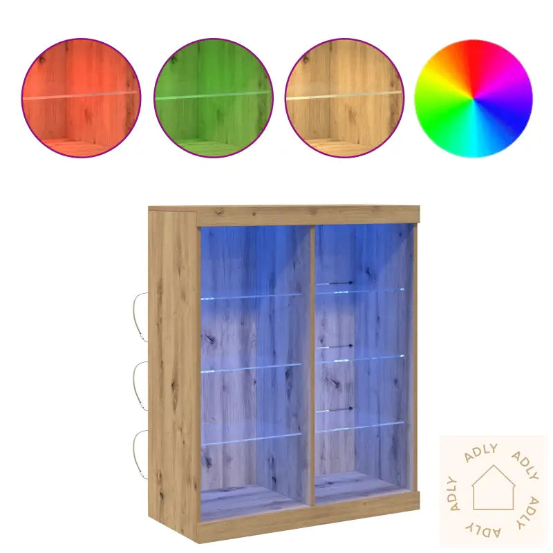 Sideboard Med Led Lys Artisan Eik 41X37X100 Cm