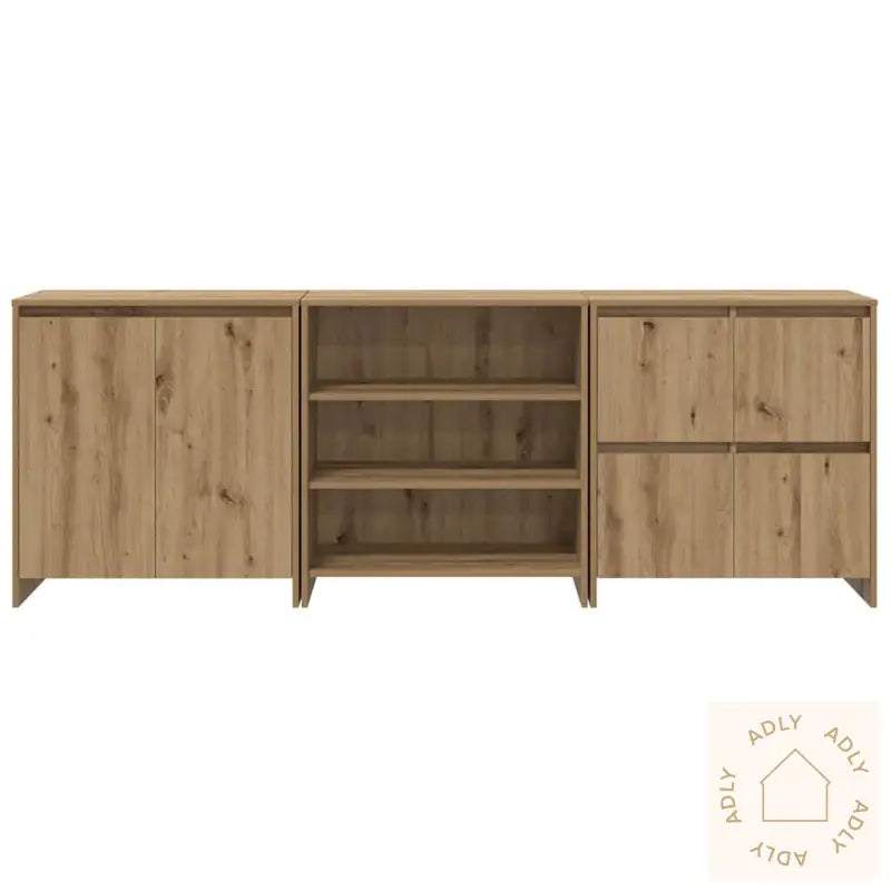Skap Med Hylle Annet 3 Pcs Artisan Eik 70 X 41 X 75 Cm Konstruert Tre