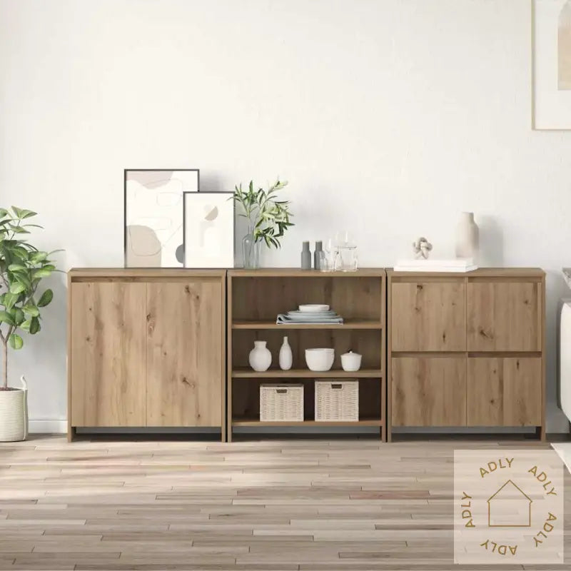 Skap Med Hylle Annet 3 Pcs Artisan Eik 70 X 41 X 75 Cm Konstruert Tre
