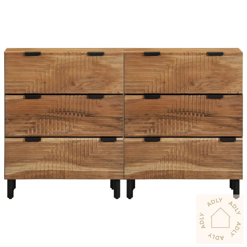 Sideboards 2 Stk Brun 60X33X75 Cm Massivt Tre Akasietre
