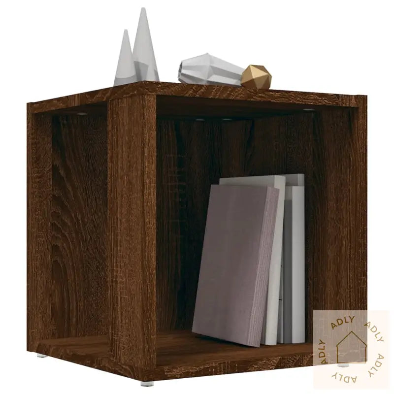 Sidebord Brun Eik 33X33X34,5 Cm Konstruert Tre